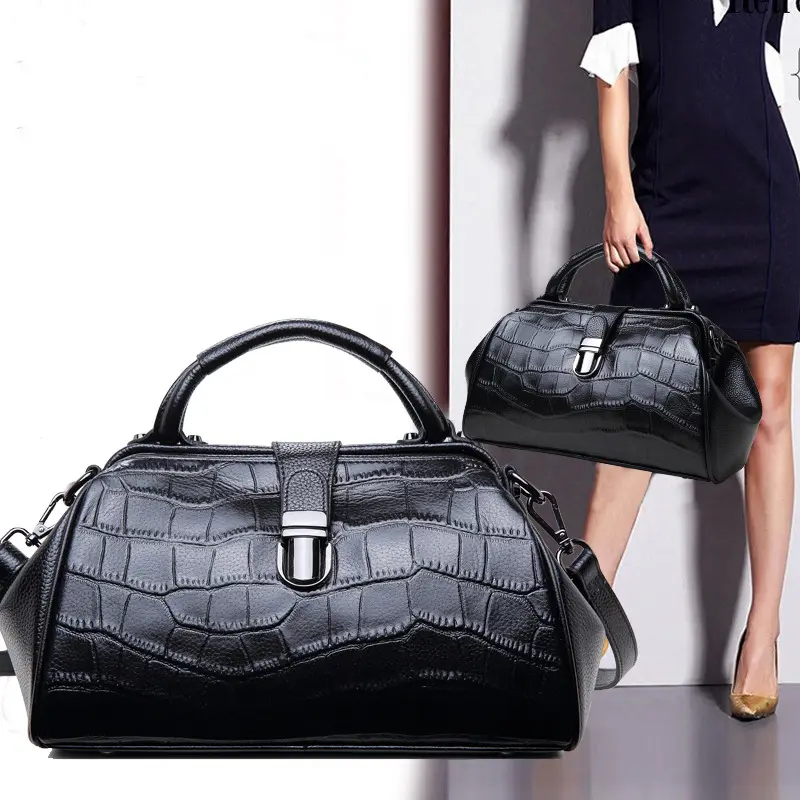 Westal women's bag genuine leather trendy crocodile pattern handbag leather shoulder bag messenger bag women