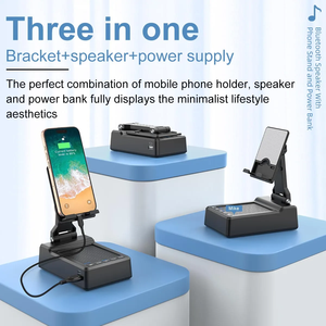 2025 New bt5.3 mini xách tay ngân hàng điện có thể điều chỉnh điện thoại di động chủ có thể gập lại linh hoạt Giường Điện thoại 5000mAh loa không dây Bàn - Product Image 3