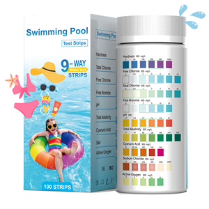 <span class=keywords><strong>Bandelettes</strong></span> de test 9-en-1 pour l'eau douce et l'eau salée, <span class=keywords><strong>bandelettes</strong></span> de test de la qualité de l'eau pour <span class=keywords><strong>piscine</strong></span> et spa - Product Image 1