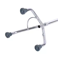 Aide à la marche pour personnes âgées de classe II, béquilles domestiques antidérapantes à quatre pieds, canne en acier inoxydable épaissie, réglable et stable