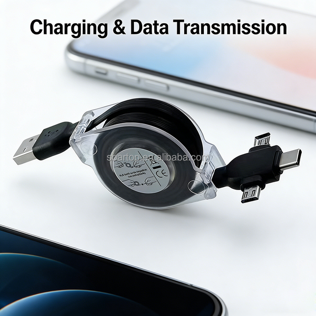 Cheap Price Custom LOGO 2.4A Type-c Data Charging Cable Retractable Data Cable in Various Colors As Gift Promotion
