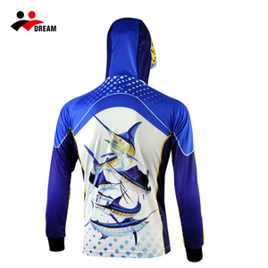 เสื้อตกปลามีฮู้ดแห้งเร็วพร้อม <span class=keywords><strong>SPF50</strong></span> 3D ลายพิมพ์ซับลิเมชันสำหรับบ่อน้ำบัวตลก - Product Image 3