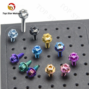 TITST Gr5 boulons en titane filtre à air <span class=keywords><strong>carrosserie</strong></span> vis autotaraudeuse tête <span class=keywords><strong>de</strong></span> bride vis hexagonale boulons pour moto voiture vélo - Product Image 5