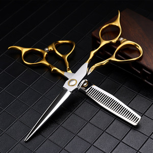 Hairdressing Scissors 6 Inch 9CR Semi Metal Flat Shears Thinning Shears Professional Hair Trimming Styling Set - Product Image 1