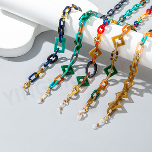 Разноцветные акриловые подвесные цепочки для очков, веревка для очков, цепочка для очков, модные геометрические цепочки для солнцезащитных очков с защитой от потери