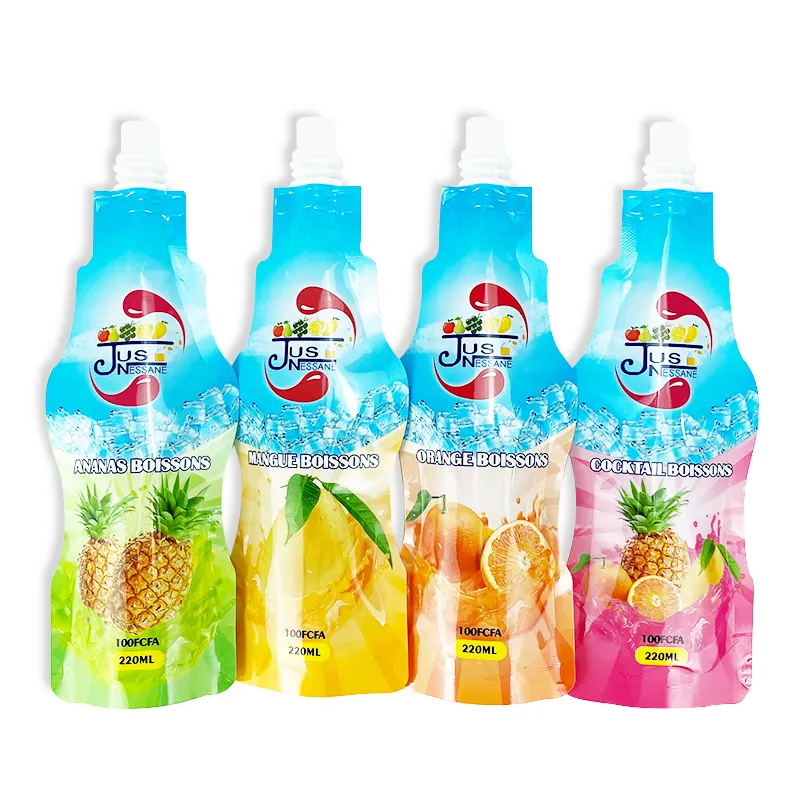 Customization Printing Coconut Water Packaging Printing Liquid Juice Spout Pouch Lid Custom Color