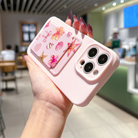 Ensemble de 2 pièces, Étui de téléphone portable avec porte-cartes adhésif, Coque arrière pour femmes pour iPhone 16 15 17 Air 18 Pro Max