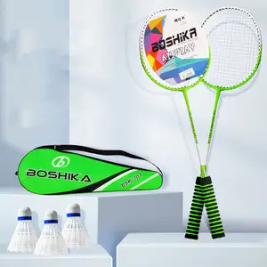 Nieuwe Stijl 2024 Draagbare Badmintonracket Groothandel Ferroalloy Badminton Rackett Voor Binnen En Buiten Lichtgewicht Slecht