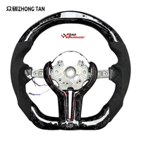 Volant de course en cuir rouge Zhongtan avec fibre de carbone, amélioration pour E60/F15/F90/F80