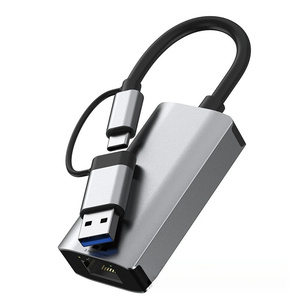 Adaptateur Ethernet USB A/C vers RJ45 2500 Mbps, convertisseur de carte réseau LAN USB <span class=keywords><strong>3</strong></span>.0 2.5G pour ordinateur portable, PC, Windows, <span class=keywords><strong>Mac</strong></span> <span class=keywords><strong>OS</strong></span> - Product Image 4