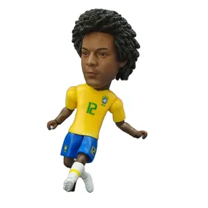 Futbol karakteri Pvc plastik enjeksiyon şekil brezilya Neymar Ronaldo koleksiyonu spor yıldız Cafu 3d Model oyuncak sanat ev dekor