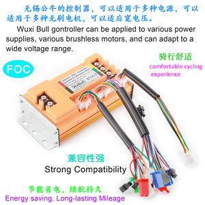 Controlador de batería de litio para bicicleta eléctrica, sin cables, 12 tubos, alta potencia, 36V/48V/60V/72V, inalámbrico, 1500W/1800W/2000W, onda sinusoidal, L910 - Product Image 3