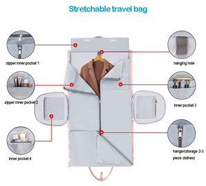 Sac de voyage pliable 2-en-1 imperméable avec logo personnalisé pour <span class=keywords><strong>femme</strong></span>, convertible en sac à vêtements et sac de sport - Product Image 3