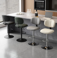 Tabourets de bar pivotants à hauteur réglable avec dossiers, design rétro, cadre en métal, cuir PU, chaises de bar commerciales