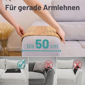Bền vững tự nhiên lớn tre linh hoạt ghế tay vịn tổ chức với chống trượt nút chai Pad ghế cánh tay bảng ghế khay - Product Image 3