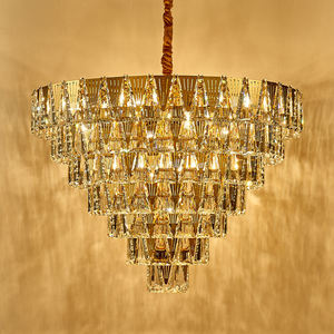 Luminaires décoratifs Luminaires suspendus Design américain Hôtel Lustres modernes en cristal doré Éclairage - Product Image 5
