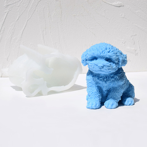 Cute Dog <b>Candle</b> Mould Diy Teddy Puppy Aromatherapy Handmade Soap Dripping Plaster 3Pcs Food Grade Silicone Moulds - Product Image 3