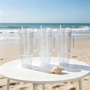Gobelets à neige de 40 oz avec paille, gobelets qui brillent dans le noir pour une utilisation nocturne, gobelets à neige transparents pré-perforés, quantité : 40 pièces - Product Image 6