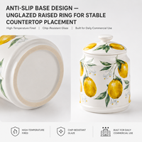 Vente en gros OEM, pot de cuisine en céramique sans plomb de 1000 ml, 5 motifs, compatible lave-vaisselle et micro-ondes, avec couvercle