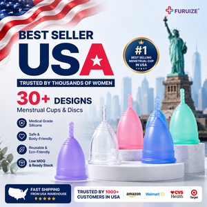 ถ้วยประจำเดือนฟูรุอิเซะ ไฮโปอัลเลอร์เจนิก ผลิตจากซิลิโคนแพลตตินัม 100% ล้างทำความสะอาดได้ สำหรับร้านค้าปลีก - Product Image 1