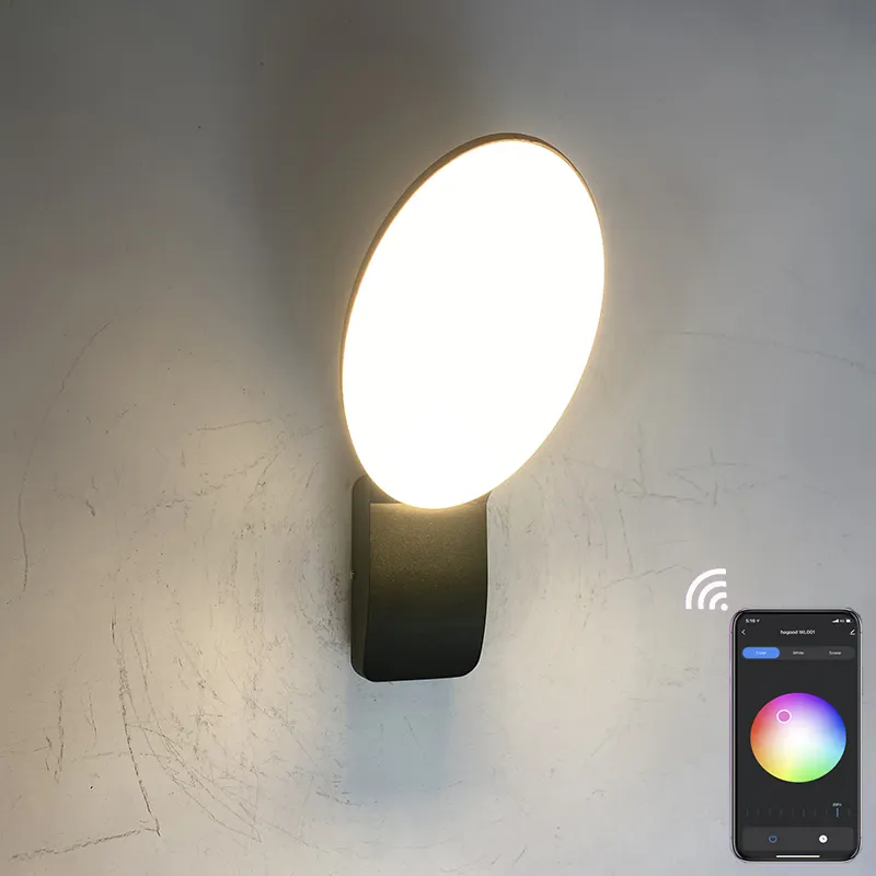 Tuya graffiti akıllı app kontrol RGBCW renk değiştirme dış aydınlatma su geçirmez IP65 bahçe akıllı Wifi LED duvar lambası