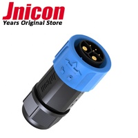 Jnickon — connecteur circulaire m23 avec bouton poussoir, connecteur étanche, alimentation, 4 broches, 6 broches