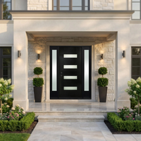 Portes d'entrée doubles extérieures insonorisées en acier inoxydable, design moderne personnalisé ZS, résistantes à l'eau