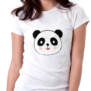 3D Black and White Series Embroidered Iron-On <strong>Patch</strong> Handmade Felt <strong>Panda</strong> Pineapple for Clothing and Bags Chenille Fabric - Product Image 2