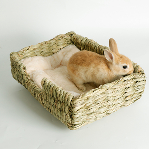 Birdstory Umweltfreundliches Atmungsaktives Grashaus für Kaninchen, <span class=keywords><strong>Hamster</strong></span> & Katzen - Gewebte Hütte Multifunktional zum Schlafen/Spielen/Kauen 34x30x13cm - Product Image 3