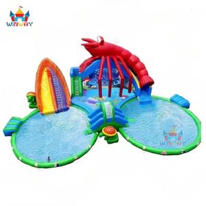 Toboggan aquatique gonflable commercial d'intérieur inspiré du homard, en PVC, capacité 10L, capacité 10 passagers, marque WINWAYTOYS, fabriqué en Chine - Product Image 6