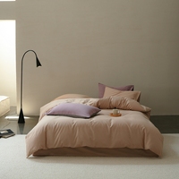 Ensemble de literie hôtelière 4 pièces en coton 100% de qualité supérieure, couleur unie, 200 fils/cm², toutes saisons, écologique, pour usage domestique