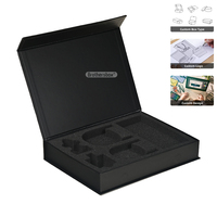 Caja Magnética Negra Sostenible Hecha a Mano para Crema Facial, Suero para el Cuidado de la Piel, con Accesorios, Caja Pequeña Personalizada