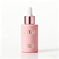 Flacon compte-gouttes d'huile essentielle vide personnalisé rose de luxe de 60ml 80ml Flacon de sérum cosmétique en verre de 30ml 50ml avec compte-gouttes en or rose