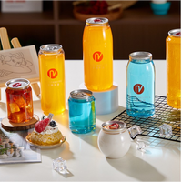 Bouteille à Boisson en Plastique PET Transparent de Haute Qualité OEM, Bidon en Plastique Personnalisé avec Logo d'Usine, et Couvercle en Aluminium pour Soda