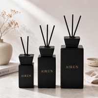 Diffuseur à bâtonnets longs AIKUN Minimaliste Noir Mat – Décoration Sophistiquée pour Bureau et Cadeau d'Entreprise – Diffuseur d'Arômes