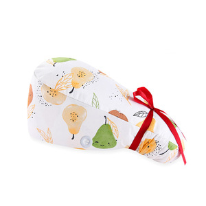 Unisex Breathable Sweatband Cute Printed Dental Scrub Caps Working Cap <b>Tie</b> <b>Back</b> Cute Multicoloured Breathable for Daily Wear - Product Image 5