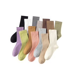 Women's Mid Calf Slouch <b>Socks</b> Solid Color Seamless Cotton Postpartum <b>Socks</b> Off White <b>Long</b> Calf Style - Product Image 5