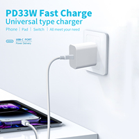 Cargador de Teléfono Móvil PD de 30W con USB-A Tipo-C para iPhone 16/15/14/M13/12 Pro Max