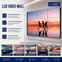 Mur vidéo LCD 46/49/55 pouces, système de raccordement matriciel multi-écrans à cadre fin, animation pour salle de commande d'ascenseur grand format
