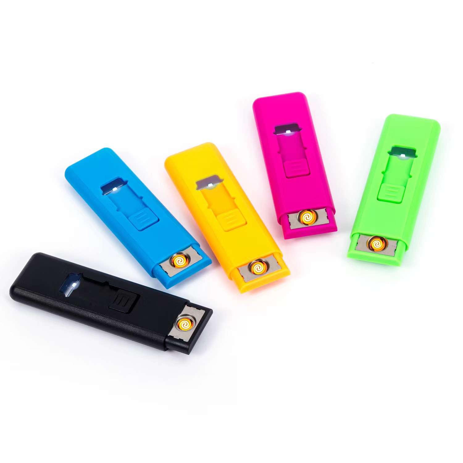 Оптовая продажа пластиковых USB перезаряжаемых зажигалок с пользовательским логотипом ветрозащитный электронный прикуриватель