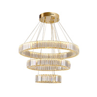 Rond Or Nordique Villa Salon Long Acier Lampes Suspendues Moderne De Luxe Grand LED Escalier K9 Lustre En Cristal Pendentif Lumières