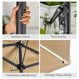 MOJIA Market Umbrella <span class=keywords><strong>Parasol</strong></span> De <span class=keywords><strong>Jardin</strong></span> Sombrilla De <span class=keywords><strong>Jardin</strong></span> Payung Taman Impermeable 14ft Solar LED Patio Paraguas para exteriores - Product Image 5