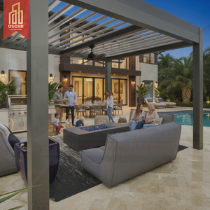 Pergola en aluminium avec cadre thermolaqué, 18 mètres carrés, <span class=keywords><strong>bois</strong></span> traité sous pression, écran extérieur, jardin, patio, <span class=keywords><strong>terrasse</strong></span> - Product Image 1