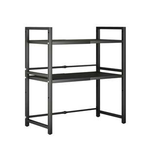 Estante Retráctil de Doble Capa de Acero al Carbono para Microondas, Accesorios de Cocina, Estante de Almacenamiento con Portacuchillos y Porta Palillos - Product Image 4