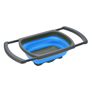 Nhà Bếp Gấp Kính Thiên Văn Silicone <span class=keywords><strong>Colander</strong></span> Rau Nhựa Lọc Rửa Lưu Trữ Bồn Rửa Giỏ Thoát Nước - Product Image 3