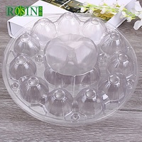 Boîte ronde en PET de qualité alimentaire jetable personnalisée, emballage en blister transparent pour œufs