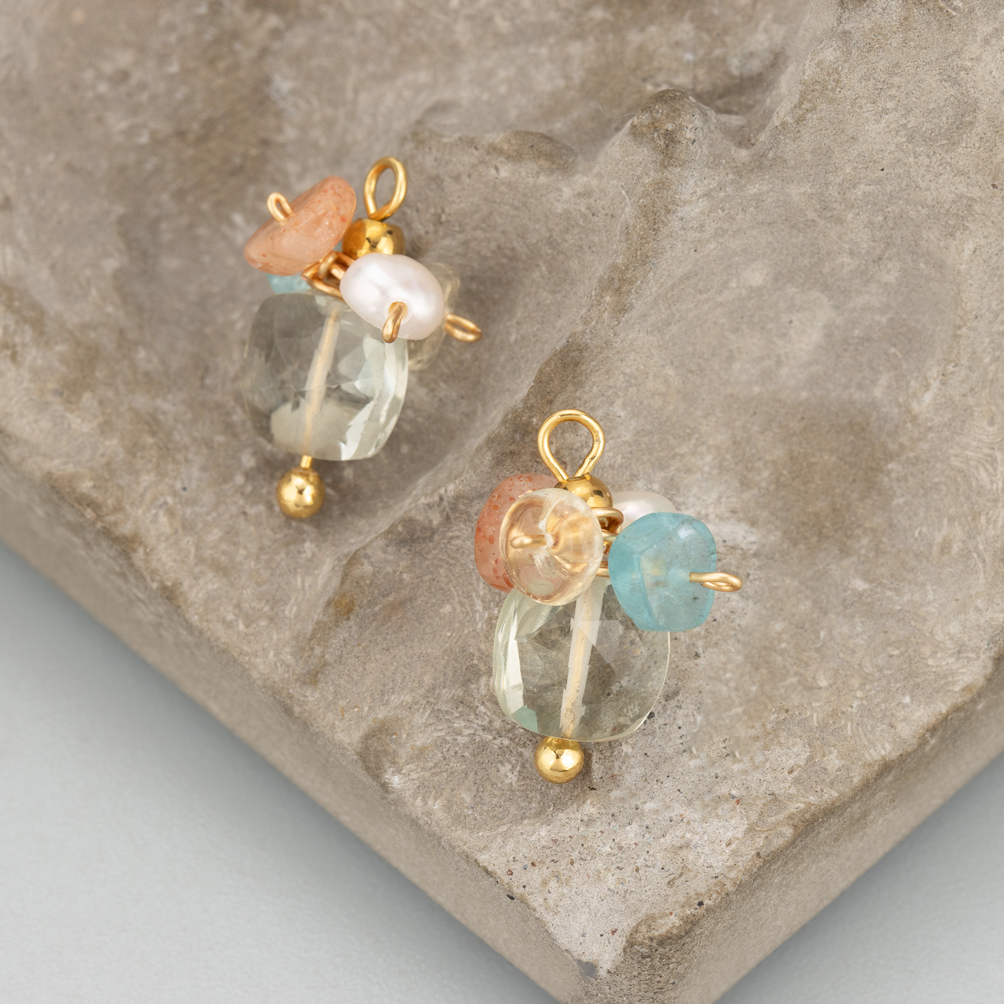 ME28 2pcs/lot Jewelry Accessories,18k Gold Plated,copper,natural Stones,hand Made,charms,earrings Making Findings,diy Pendants