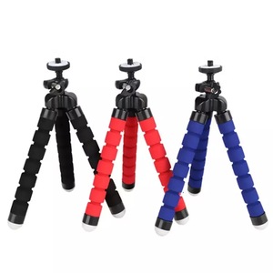 Trípode Universal <span class=keywords><strong>Mini</strong></span> Flexible para teléfono móvil o cámara, soporte portátil de esponja, pulpo, adaptador de montaje, palo de selfi - Product Image 1
