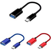 Câble adaptateur OTG tressé, Type C et Micro USB vers USB A, pour clé USB, souris, clavier, transfert de données pour téléphone Android, câble OTG