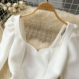 नए आगमन फैशन सेक्सी सिंगल ब्रीस्टेड ड्रेस लंबे आस्तीन स्वभाव के करियर की पोशाक महिला कपड़े - Product Image 3